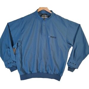 Zero Restriction 1/4 Snap Jacket Blue Golf Windbreaker Mens L Buick Championship